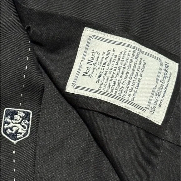 Nat Nast Silk Shirt Mens Limited Edition Design #307 Pour Stir Shake America Fit - Picture 7 of 9